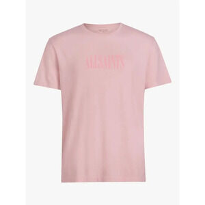 AllSaints Tonal Stamp Short Sleeve Crew T-Shirt Washed Putty / Opal Pink Size S